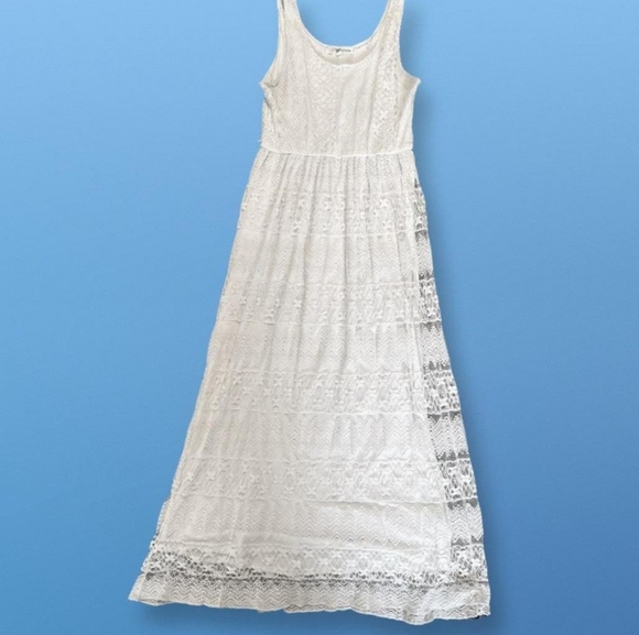 Absolutely gorgeous off white Hippie boho chic Lacey maxi dress Size small - Picture 13 of 16